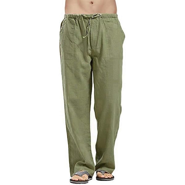 Linnen broek heren lange lichte zomerbroek heren lichte zomerbroek mannen linnen broek lange casual effen linnen broek mannen strandbroek comfortabele stoffen broek yoga broek, grijs, 3XL Lang