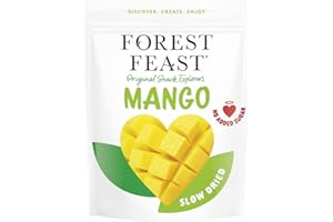 FOREST FEAST Exotic Dried Natural Mango 650g | Snack Size Pieces of Dried Fruit Mango with No Added Sugar & High in Fibre | Ready to Eat Snack, Vegan Option
