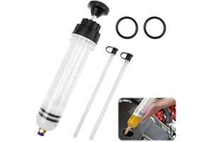 Udbrud Siringa di Aspirazione dell' Olio, 200CC Siringa Grande Siringa Aspira Olio Motore, Pompa Aspira Olio Motore Auto con 2 Tubi e Un Paio di Gomma, Estrattore Olio Motore per Autoveicoli
