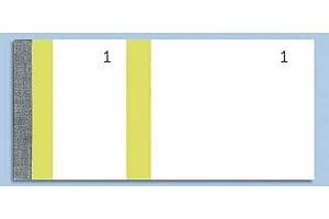 Exacompta - Réf. 96303E - Paquet de 10 blocs vendeurs 100 feuillets numérotés de 1 à 100 - 2 coupons 1 détachable - Pour kermesse, loterie, tombola - Format 6,6 x 13,5 cm - bande couleur - Jaune