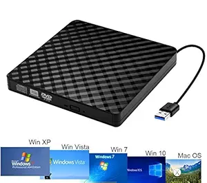 NISUN Slim Portable Optical USB 3.0 CD DVD-RW Drive, External CD/DVD-RW Writer Burner Drive