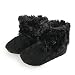 Arshiner Toddler Girls Fleece Woollen Fur Knitted Snow Boot (L(12-18mths), Black(FBA))