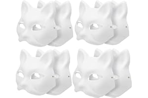 LPXVNJ Fox Anime Cat Mask, Half Face Mask - 8 PCS, Hand-painted for Cosplay, Masquerade & Carnival (Random Shipment)