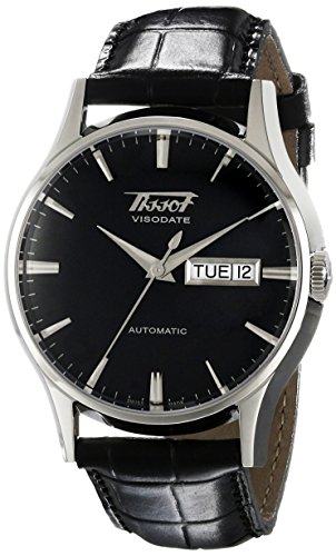 Tissot Men's 40mm Black Leather Band Steel Case Sapphire Crystal Automatic Analog Watch T019.430.16.051.01