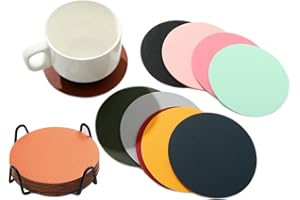 ZephyrHome Sottobicchieri Bicchieri Set di 11, Sottobicchieri fronte-retro Bicchieri Sottobicchieri in vetro Sottobicchieri per bevande Sottobicchieri antiscivolo Sottobicchieri in pelle finta pelle