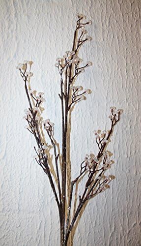 Glitter with Crystals Artificial Christmas Twig Branches Xmas Foliage Flowers