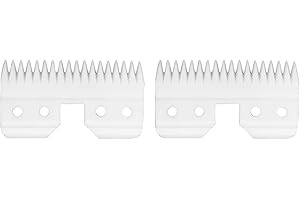 AIRERA 2 Packs Replacement Blade Cutter for Fast Feed, 18 Teeth Ceramic Moving Blade, Grooming Tools Replacement Ceramic Cutters for Pets/Human, Fits AG/A5 Hair Clippers(2 Packs, White)