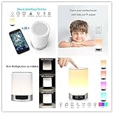 LUCKYKS drahtlos Bluetooth Lautsprecher Lampe Tragbare Nachttischlampe Wake-Up Light Touch Control Lampe Nachtlicht mit mehrfarbigem und dimmbarem Lichter (weiß) - 4