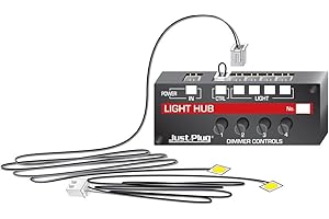 Just Plug: Lights & Hub Set w/Dimmer Controls: Warm White Stick-On LED Lights w/24 Cable (2) Woodland Scenics by Woodland Scenics