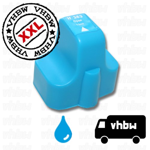 vhbw kompatible Ersatz Tintenpatrone Druckerpatrone für Drucker cyan wie HP 02, 363, C8771EE