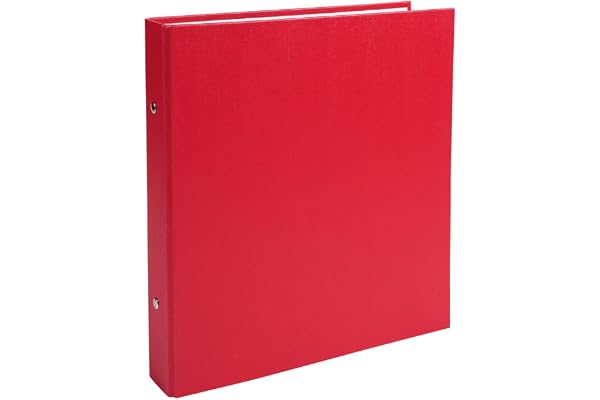 EXACOMPTA - Réf. 625SE - Classeur rembordé PP - 2 anneaux ronds diamètre 25 mm - Dos 34 mm - Dimensions extérieures : 23 x 21,5 cm - Format à classer écolier 22 x17 cm - Coloris : rouge