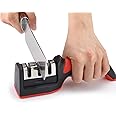 Angry_Bite Knife Sharpener Black and Red-3 in 1 Knife Sharpener with 3 Stages, Handheld Knife Sharpener Helps Repair, Restore, Polish Blades,