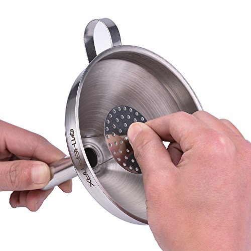 othermax Edelstahl Trichter mit abnehmbarem Sieb/Filter für Kochen, ätherischen Ölen und flask-filling, 12,7 cm, Silber - 5