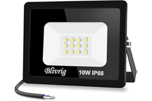 ‎BLIVRIG Blivrig LED Strahler Außen 10W Kaltweiss, Fluter Aussen, Hell 1000LM Flutlicht, Aussenstrahler IP66 Wasserdicht, 6500K Außenstrahler, Kaltweiß Scheinwerfer, für Garten, Garage