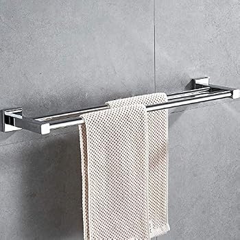 Porte-serviettes Double Barre Tiberham – 39x13,5 Cm, Alliage Argent, Pour Salle De Bain Ou Cuisine - 7