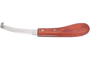 Jopwkuin Outils de maréchal-ferrant, Couteau à Sabot de Cheval Lame en Acier Inoxydable Couteau à Sabot Conception Simple avec Manche en Bois pour maréchaux-ferrants