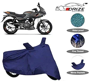 DRIZE Finest Pulsar 180 Bike Cover Water Proof with Ultra Surface Body Protection (Navy Look)