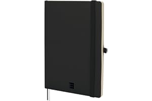 Finocam - Cuaderno Nexo Tapa Blanda Dotted-Punteado Negro | Cuaderno A5 de Hojas Microperforadas | Bolsillo y Portabolígrafo | 72 Hojas,Ideal para Bullet Journal