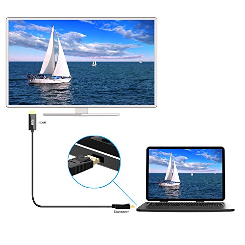 ICZI HDMI Kabel, Male to Male Vergoldet 1080p DisplayPort auf HDMI Adapter Schwarz (2m) - 7