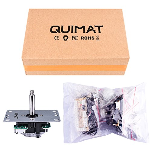 Quimat Arcade Joystick  Cero Retraso Joystick y Botones con USB Codificador Kit de Bricolaje PC para Mame Jamma y Juego de Lucha  Blanco  QR02