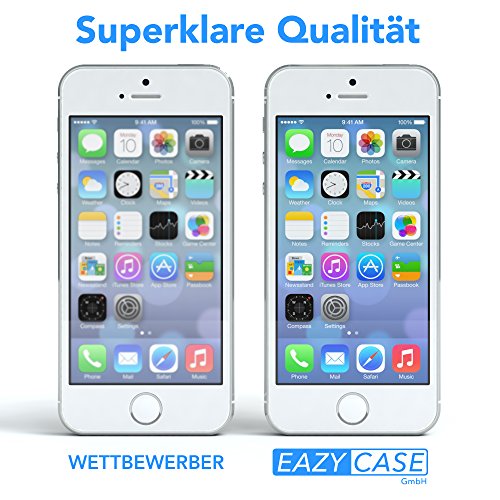 Apple iPhone 5 / 5S / SE SilikonhÃ¼lle & Panzerglas (9H) Schutz Set I von EAZY CASE I, Displayschutzglas, Panzerglas, SchutzhÃ¼lle ultra dÃ¼nn, TPU/Silikon HÃ¼lle, Backcover, transparent/kristallklar
