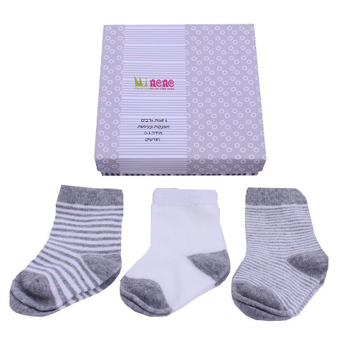 Minene Unisex Baby Socks Gift Set Grey/White 6-12 Months