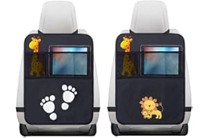 Koolwave Protezione per lo schienale per auto, 2 pezzi, organizer per sedili posteriori per bambini, telo impermeabile