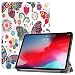 Produktbild Smart Case für iPad Pro 11 2018 Modell Trifold Paint Light Leder Ständer Auto Sleep Wake Soft Lining Hard Book Cover Compatible Apple iPad Pro 11 Zoll Tablet No Stifthalter, Schmetterling