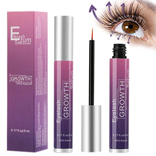 Aiemok Serum De Pestañas, Suero de Crecimiento de Pestañas y Cejas, Pestañas Formula, 100% Natural Cejas Crecimiento para Hacer las Pestañas más largas y Gruesas- 5ml