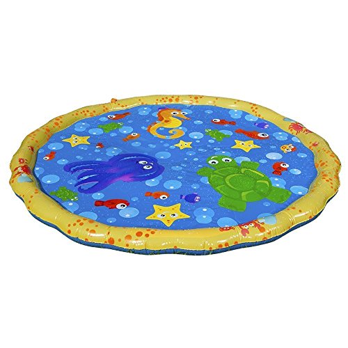 BIGWING Style Kids Outdoor Inflatable Sprinkle 100cm-Diameter Squirt and Splash Play Mat Water Spray Play Mat Summer Pool Toy