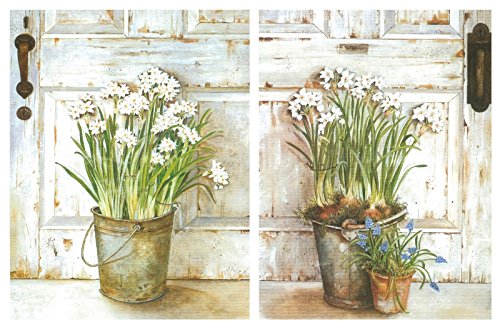 Dcine Tableau en Bois de Pots. Set de 2 unités DE 19 x 25 cm Chaque Tableau