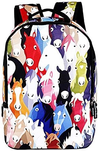 AIZHE 3D Animals/ Dogs/Scenery Print Cute Cool Daypack School Backpack Bags (Horse)