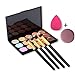 Tonsee 15 color Concealer+1 x Sponge Puff+ 4x Makeup Brush+ 1x Face Puff