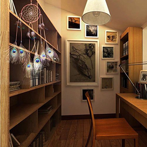 Tinksky Traumfänger mit Federn und Perlen Hanf Seil Wind Chime Wand hängende Dekoration - 7