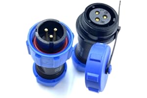 BAYZCONN Anschlussstecker Luftfahrtstecker SP17 3 Polig, IP68 3 Pin Lötfreier Aviation-Stecker Wasserdichter und Staubdichter Luftfahrtstecker für Außenlampen Verwendet 500V 10A (14AWG Kabel Schraub-Crimp)