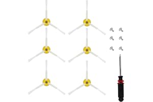 KiimSin 6pcs Spazzole Laterali di Accessori per iRobot Roomba 600 700 800 900 Series 694 677 850 860 870 880 890 980 960 Robot Aspirapolvere Ricambio, Spazzola Laterale per Aspirapolvere + cacciaviti