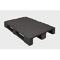 Universal Palette 1200x800 mm aus HDPE-RE Kunststoff schwarz geschlossenes Deck