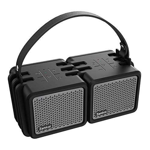 Zamkol - Altavoz portátil inalámbrico Bluetooth V4.2 (25 W, Sonido 360°, IPX7, Resistente al Agua y a los Golpes)