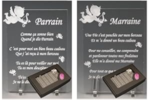 1 Poème Parrain + 1 Marraine - Ange - Baptême & Communion