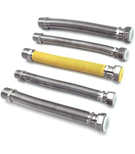 Kit Tubi Flessibili Caldaia Acciaio Inox 200-400mm - Gas 3/4" E Acqua 1/2" / 3/4", Con Guarnizioni - Foto 5