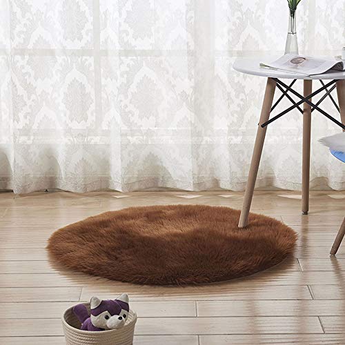 Preisvergleich Produktbild Berrose-Wolle Nachahmung Schaffell Teppiche Faux Fur Rutschfeste Schlafzimmer Shaggy Teppich Matten Baby Kinder Spielmatte Runde Matte Spielzelte Dekoration fürs Kinderzimmer