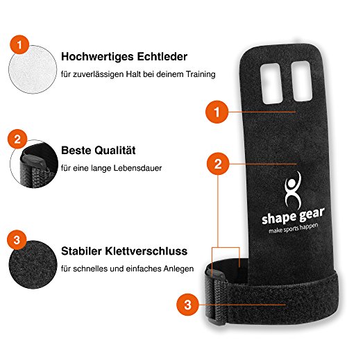 Premium Handschutz / Handschuhe aus Echtleder – Extra stabil – perfekt für Workouts für Crossfit, Turnen, Calisthenics, Freeletics, Gewichtheben und Gymnastik - 2