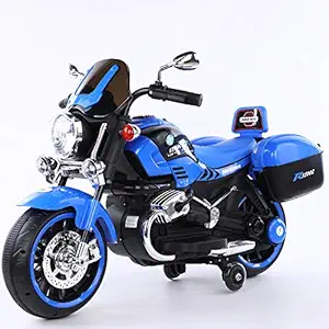 Toy House Classic Motor Cycle with Rechargeable Battery Operator Ride-On Bike for Kids (3 to 7YRS), Blue (Model Number: THROB021B)