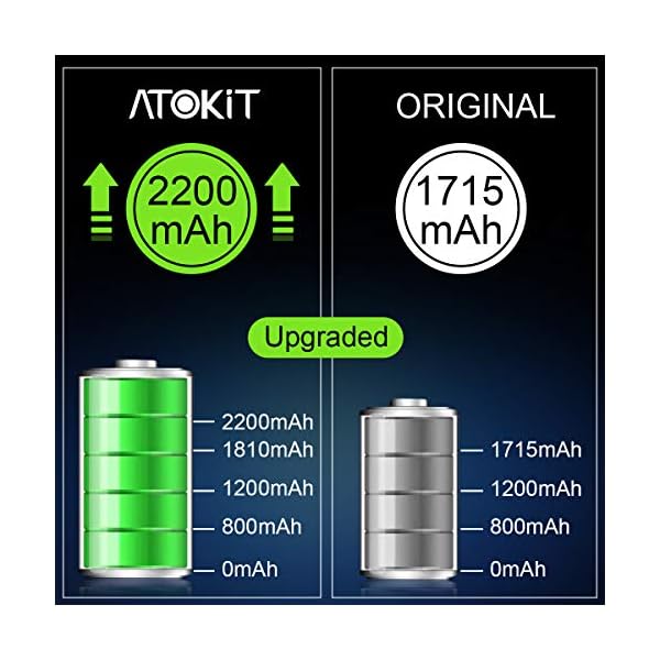Akku für iPhone 6s 2200mAh, Atokit hohe Kapazität mit 29% mehr Polymer-Lithium-Batterie, Ersatz Austausch mit Werkzeug Set, Screen Adhesive, Klebestreifen und 24 Monate Garantie – Bild 3