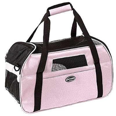 PETCOMER Niche de transport pour chiens et chats Confort d'avion avec un certificat de voyage Tote Sac Souple Face pour animaux de compagnie