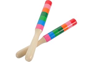 UPKOCH 2PCS Wooden Rhythm Sticks 17cm, Musical Percussion Instruments for Kids, Educational Learning Tools for Toddlers, Child-Safe Music Sticks for Beginners