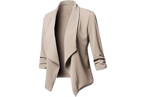 IQYU Blazer Donna Sportiva Corta: Giacca da Donna Nero Business Blazer 3/4 Maniche Blazer Grandi Dimensioni Giacca Estiva Leggera, Elegante, Giubbotto per la Primavera/Bomber
