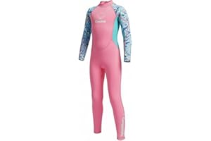 Gogokids Combinaisons Humides pour Filles, Maillot de Bain pour Enfants Une Pièce Combinaisons de Plongée Thermique 2.5mm Néoprène Vêtements Anti-UV
