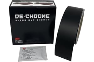 SIR VISUAL DE-CHROME | 3M Wrap Film Serie 2080-M12 (10m x 50mm, Nero Opaco), Wrapping Pellicola per Eliminare le Parti Cromate da Auto, Moto e Imbarcazioni, Chrome Delete