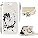 Produktbild Huawei P9 Lite Hülle ,SKYXD Leder Tasche +[ Krone Staubstecker und Silver Eingabestift ] 3 in 1 Zubehör Handytasche PU Folio Schmetterling Blumen Liebe Prägung Drucken Muster Schutzhülle mit Trageschlaufe / Magnetverschluss / Kartenfächer / Standfunktion Handyhülle für Huawei P9 Lite Flip Wallet Case Leather Cover - Beige